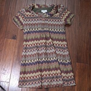 J Howard Colorful Abstract Zigzag Patterned Cowl Neck Dress size 16